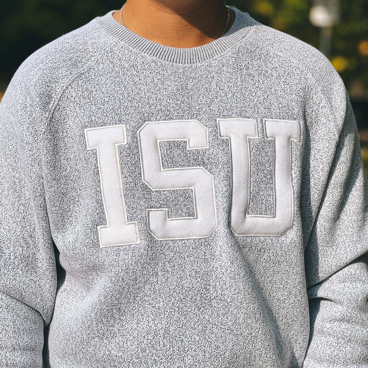 Artisans ISU Light Gray Embroidered Crewneck